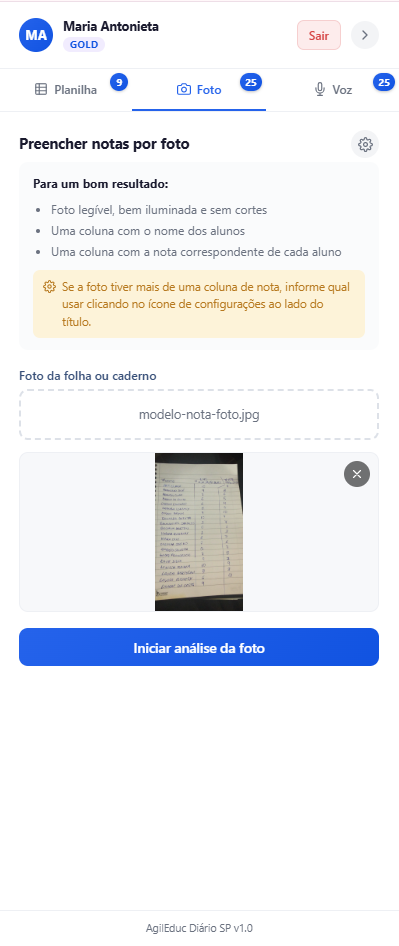 Extensão AgilEduc em uso — tela 3